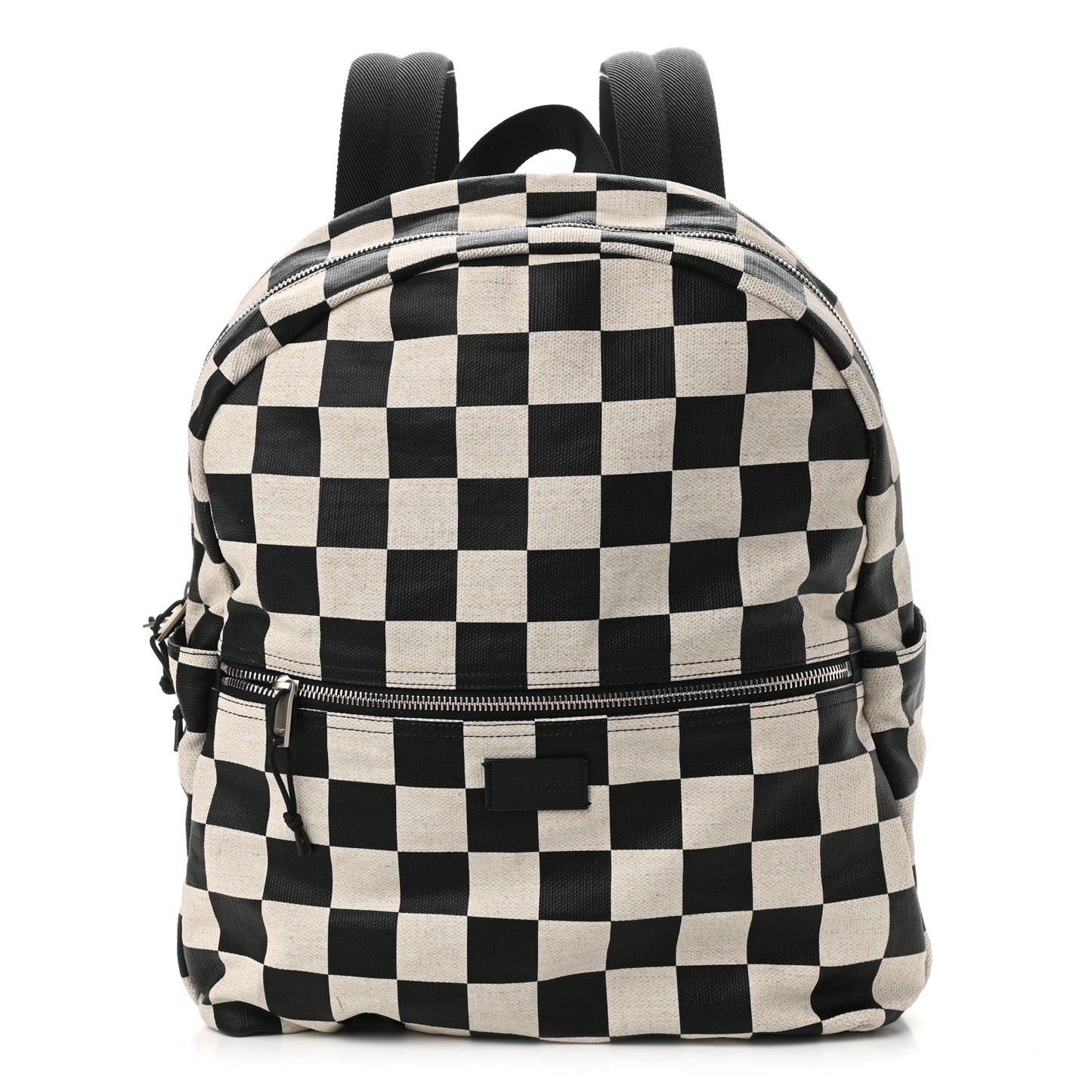 Calfskin Checked Print Nuxx Backpack Black White