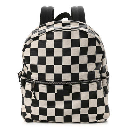 Saint Laurent Calfskin Checked Print Nuxx Backpack Black White 1 of 9