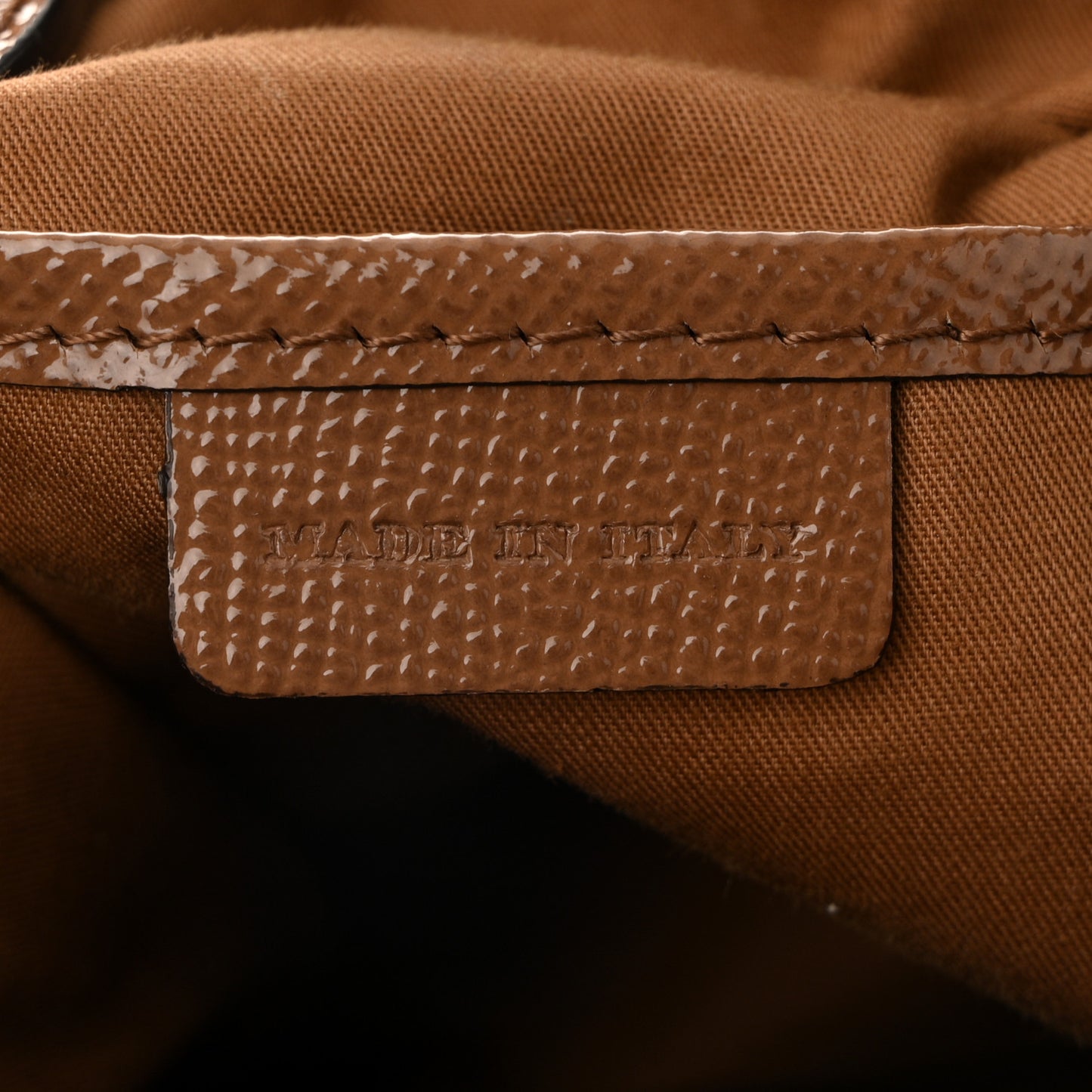 Patent Haymarket Check Small Dinton Tote Mid Camel