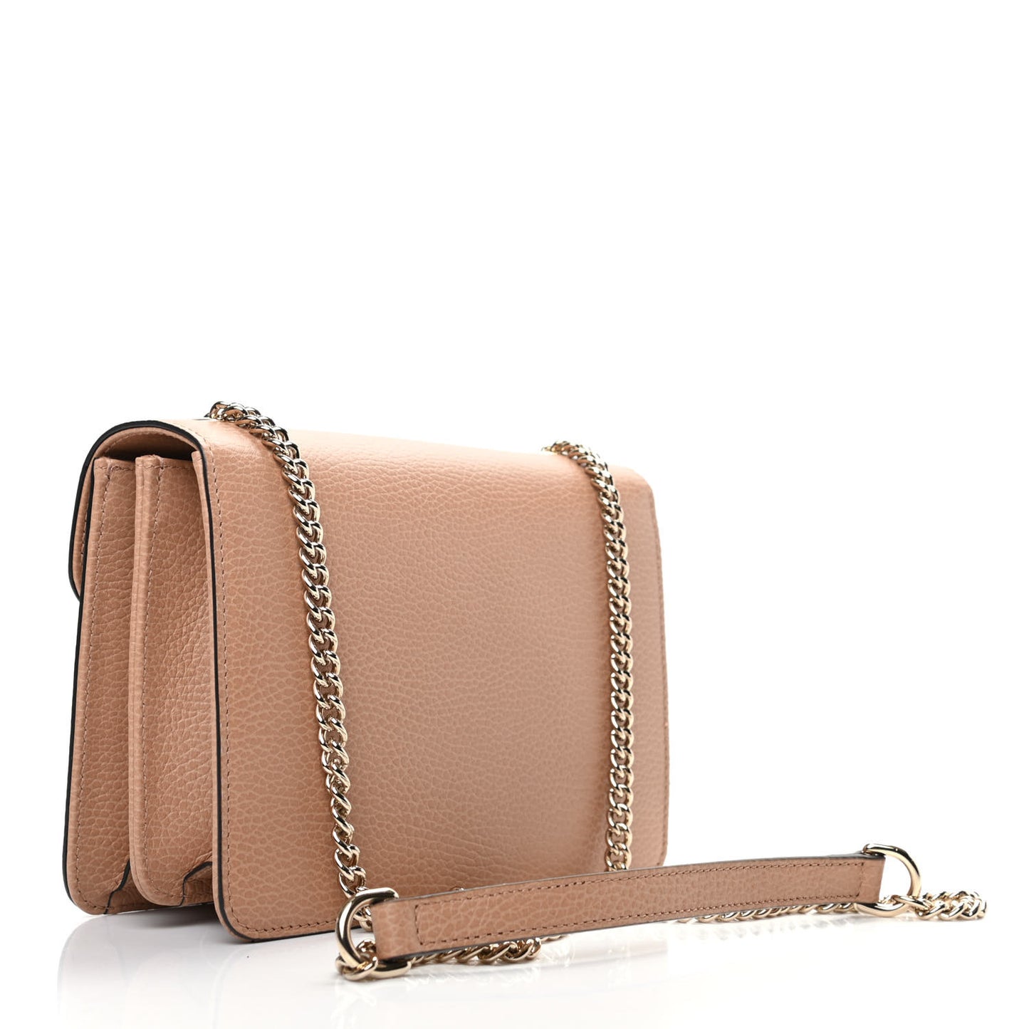 Dollar Calfskin Small Interlocking G Shoulder Bag Camelia