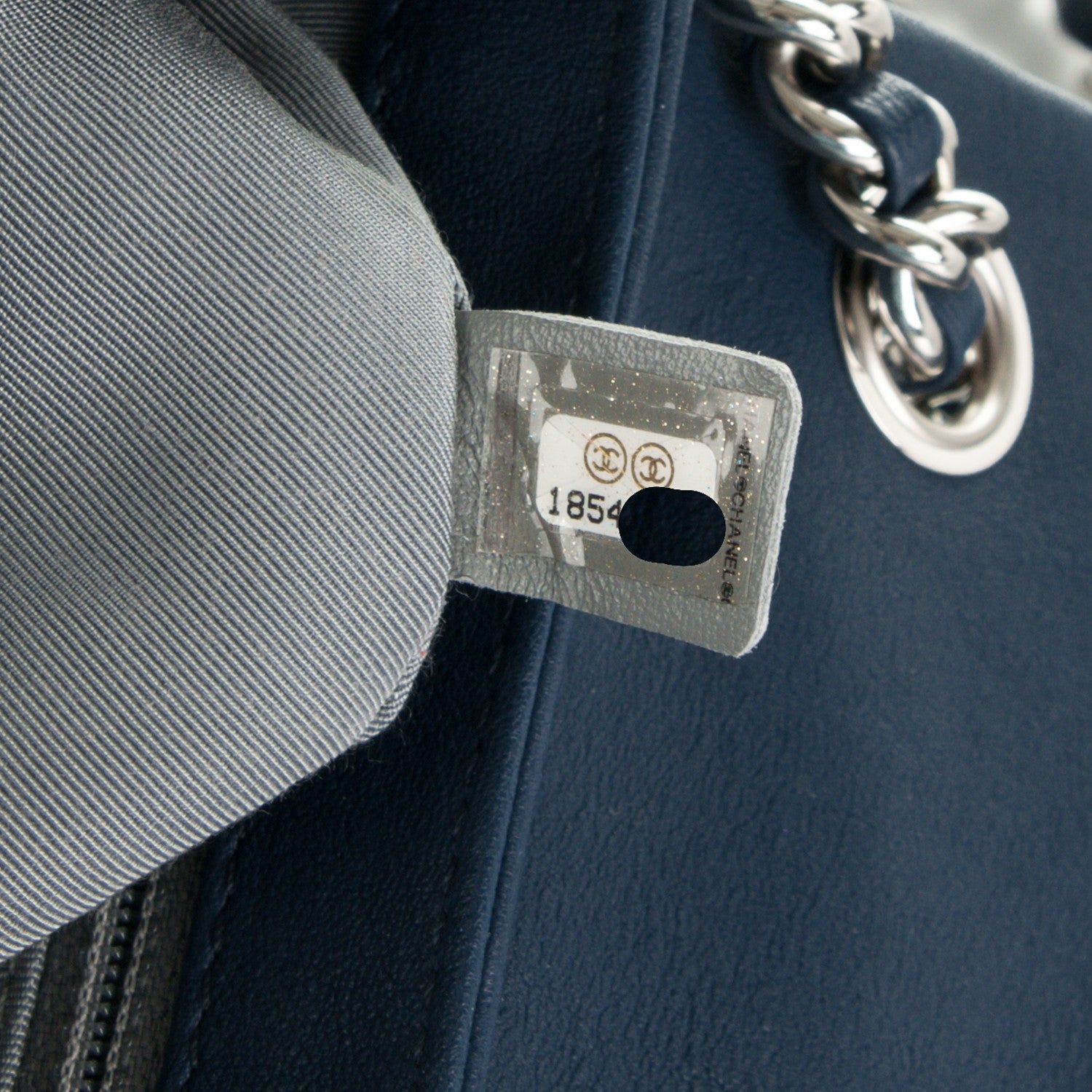 Chanel Washed Lambskin Quilted Mini Chain Around Flap Navy Blue 7 of 7