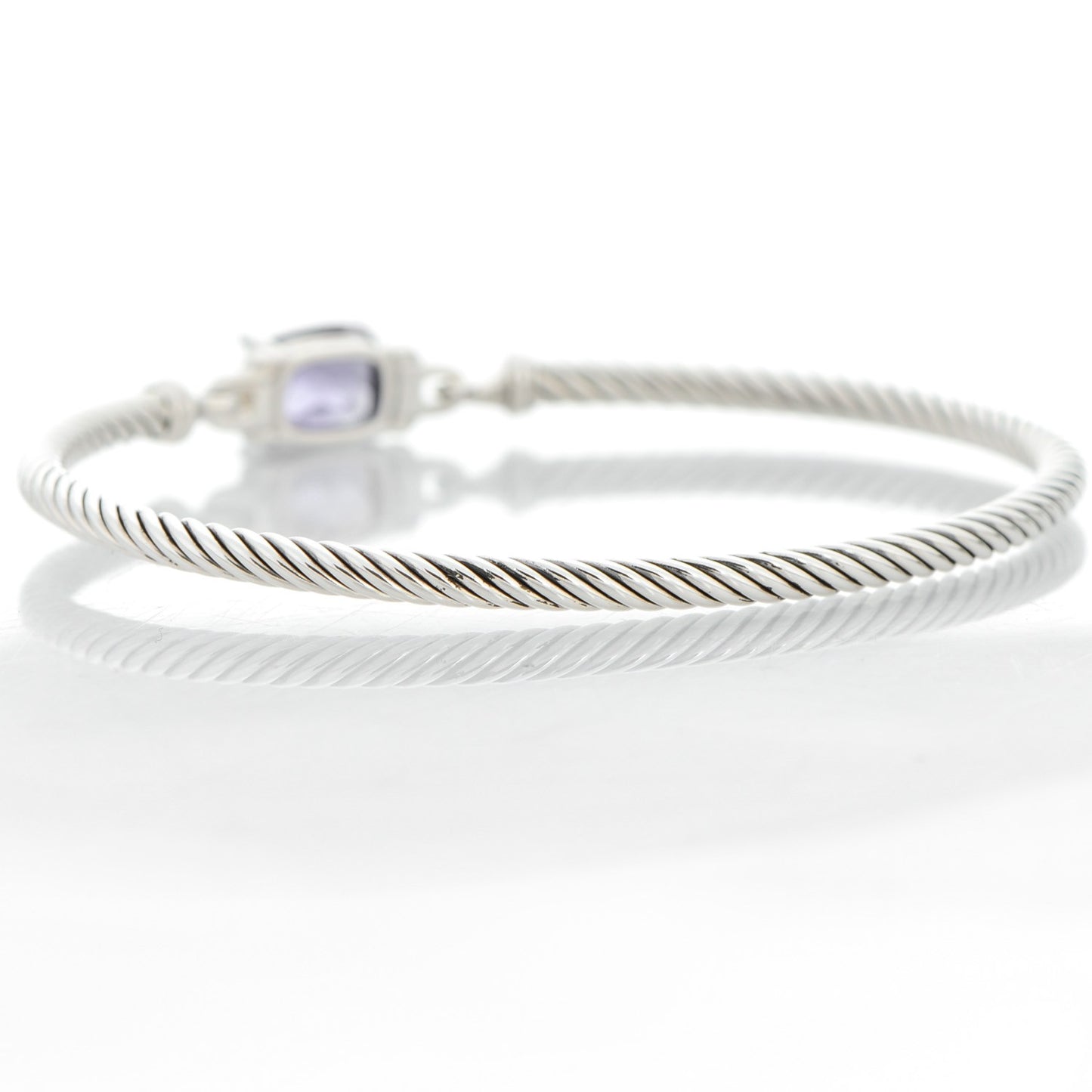 Sterling Silver Diamond Amethyst 3mm Petite Wheaton Bracelet