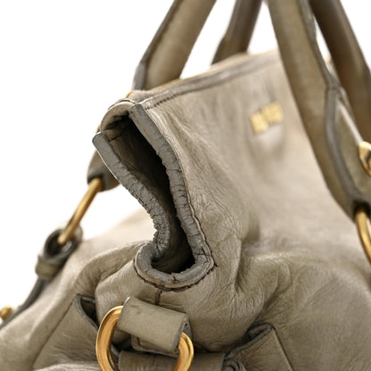 Miu Miu Vitello Lux Medium Bow Bag Grey 18 of 24