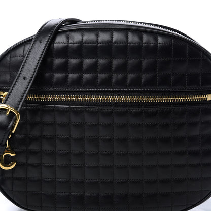 Celine Calfskin Quilted Medium C Charm Bag Black 10 of 10