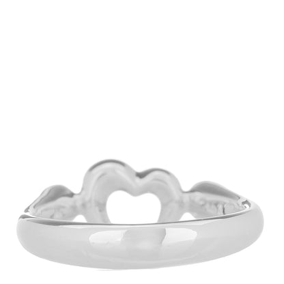 Tiffany Sterling Silver Diamond Elsa Peretti Open Heart Ring 50 5.5 3 of 5