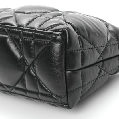 Christian Dior Calfskin Macrocannage Small Diortravel Nomad Pouch Black 9 of 9