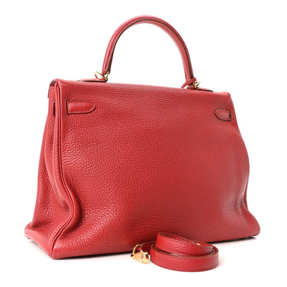 Hermes Taurillon Clemence Kelly Retourne 35 Rouge Garance 3 of 10