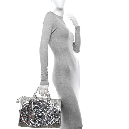 Louis Vuitton Monogram Miroir Speedy 30 Silver 2 of 17