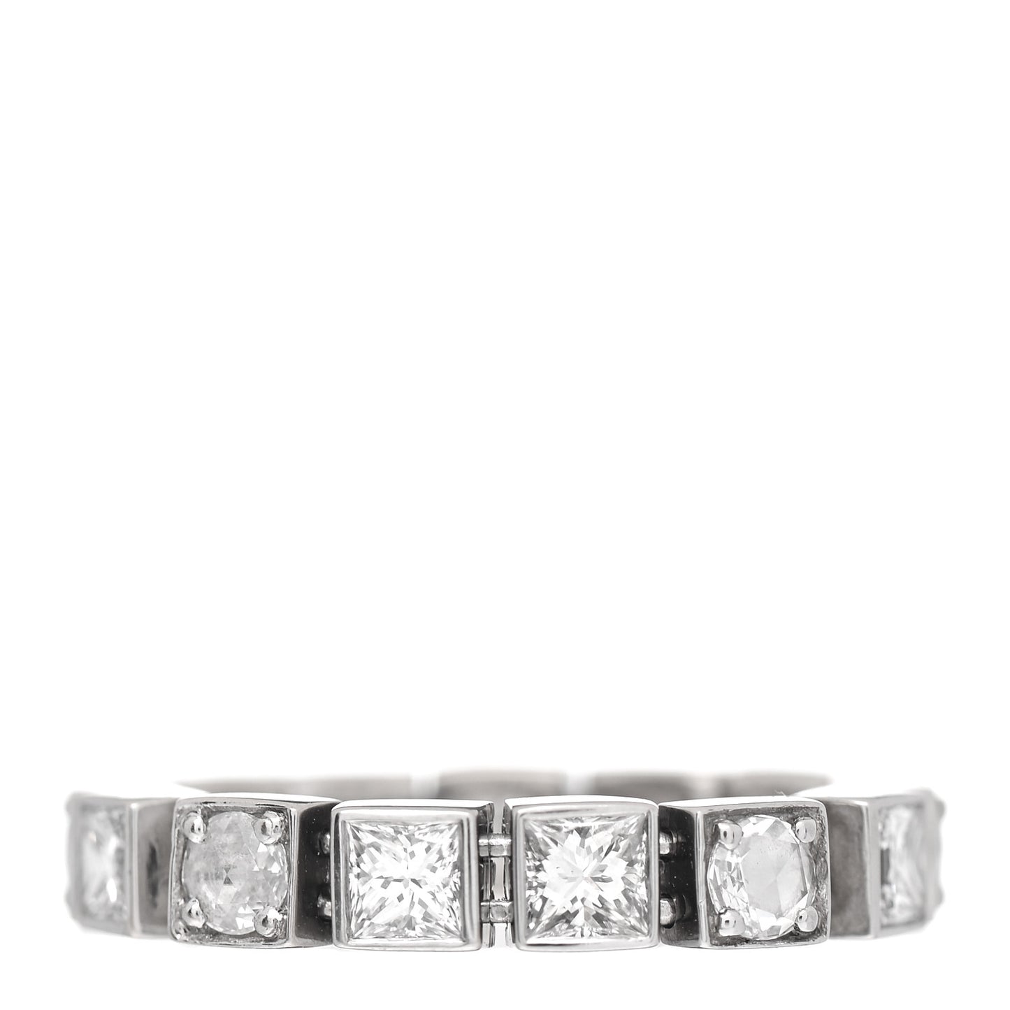 18K White Gold Diamond T Line Band Ring 52 6