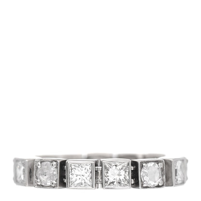 Tiffany 18K White Gold Diamond T Line Band Ring 52 6 1 of 4