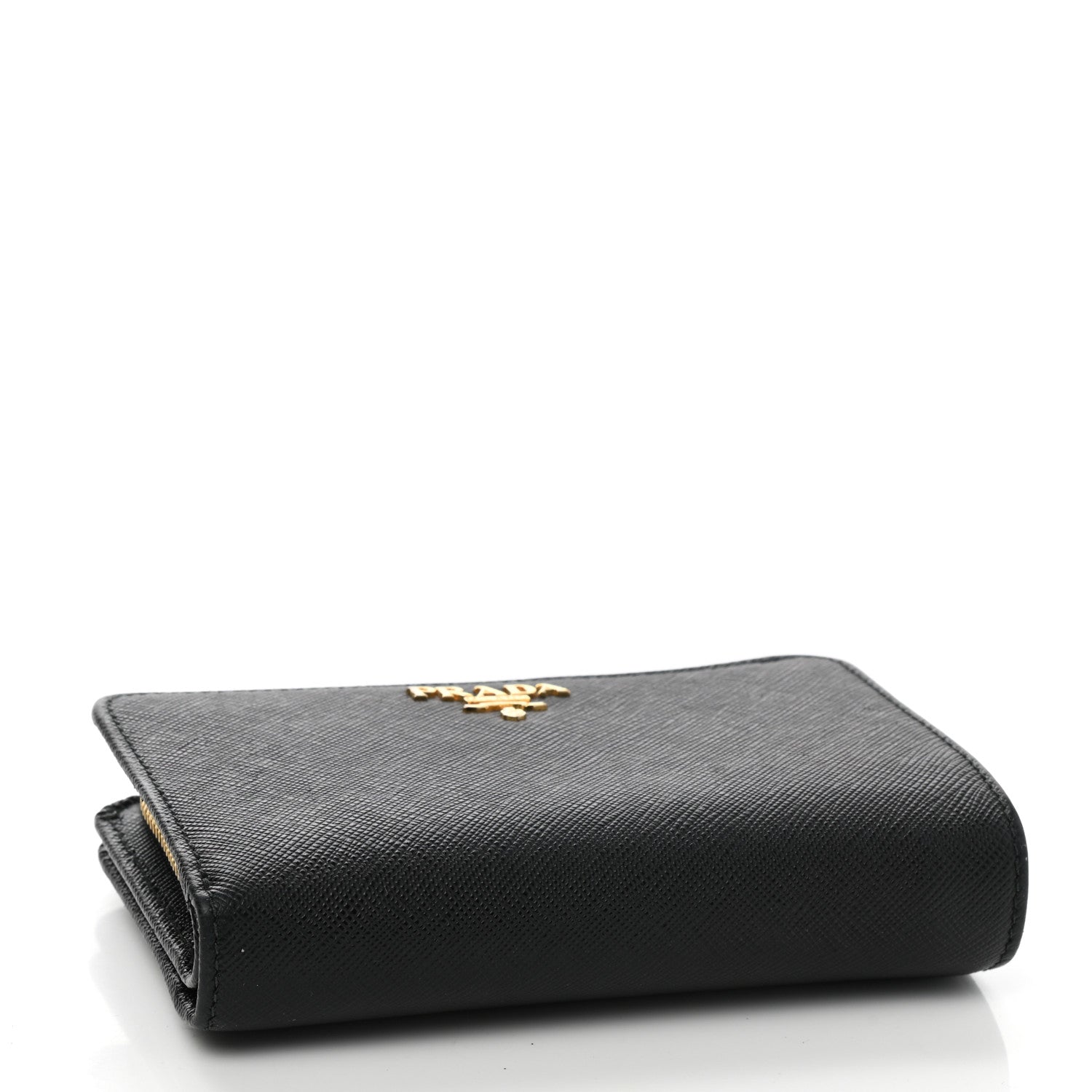 Prada Saffiano Metal Compact Wallet Black 4 of 7