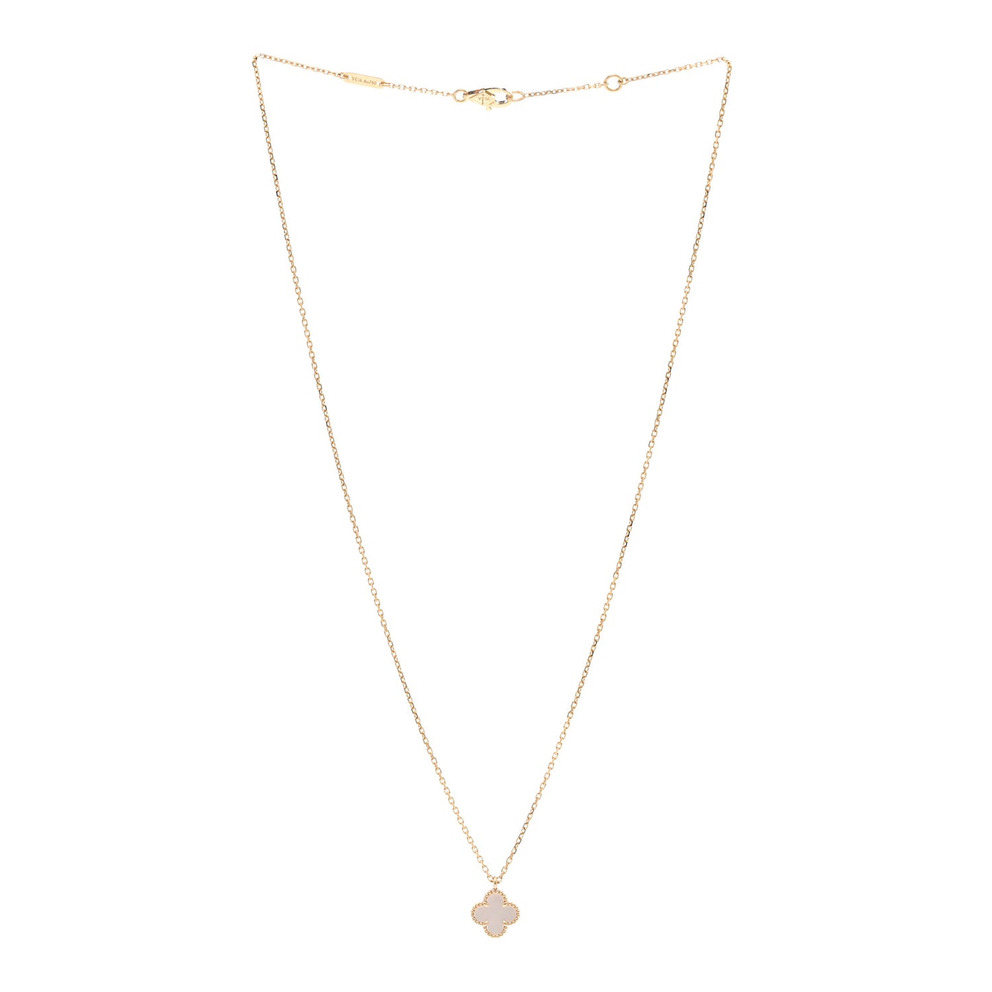 18K Yellow Gold Mother of Pearl Sweet Alhambra Pendant Necklace