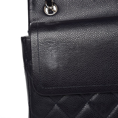 Chanel Caviar Quilted Jumbo Double Flap Navy Blue 9 of 12