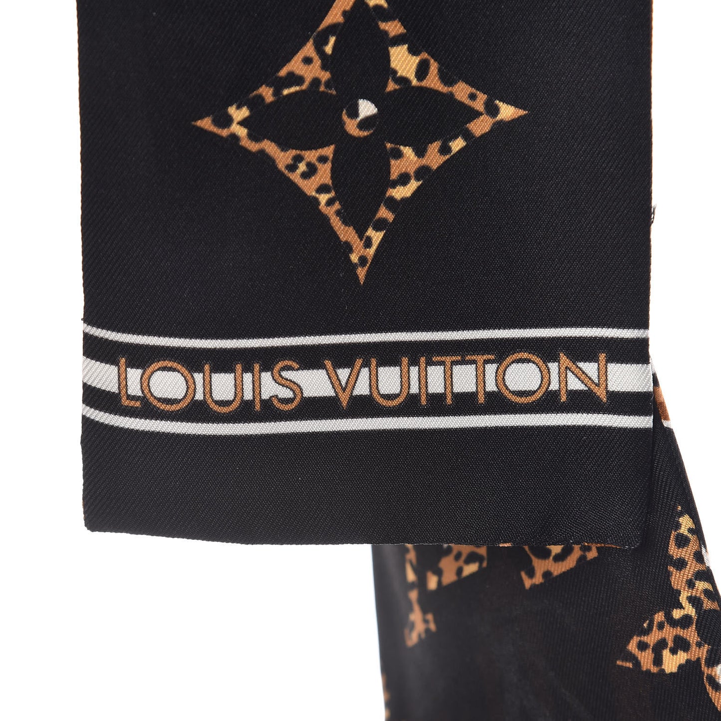 Silk Monogram Giant Jungle Bandeau Black