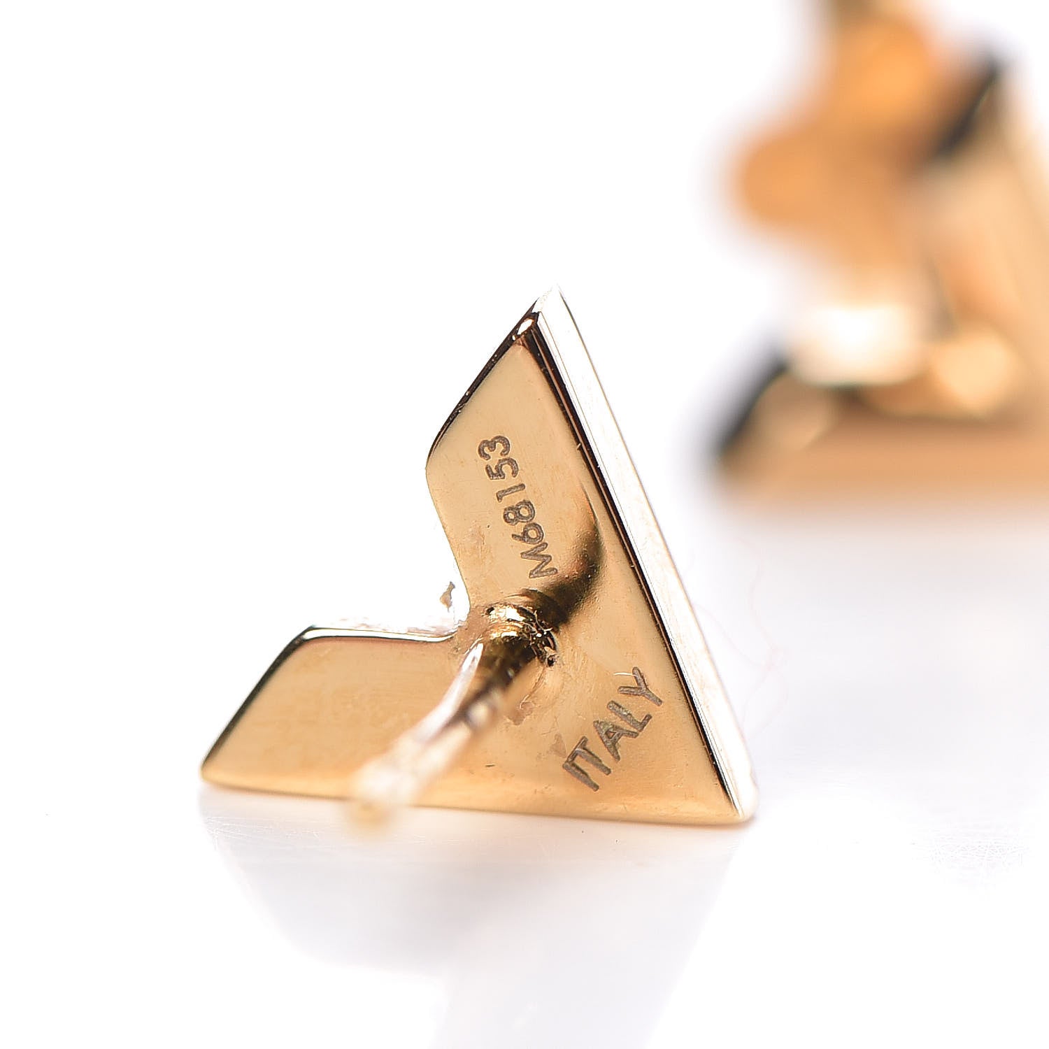 Louis Vuitton Brass Essential V Stud Earrings Gold 3 of 4