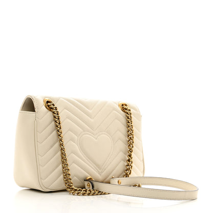 Gucci Calfskin Matelasse Small GG Marmont Shoulder Bag White 3 of 12