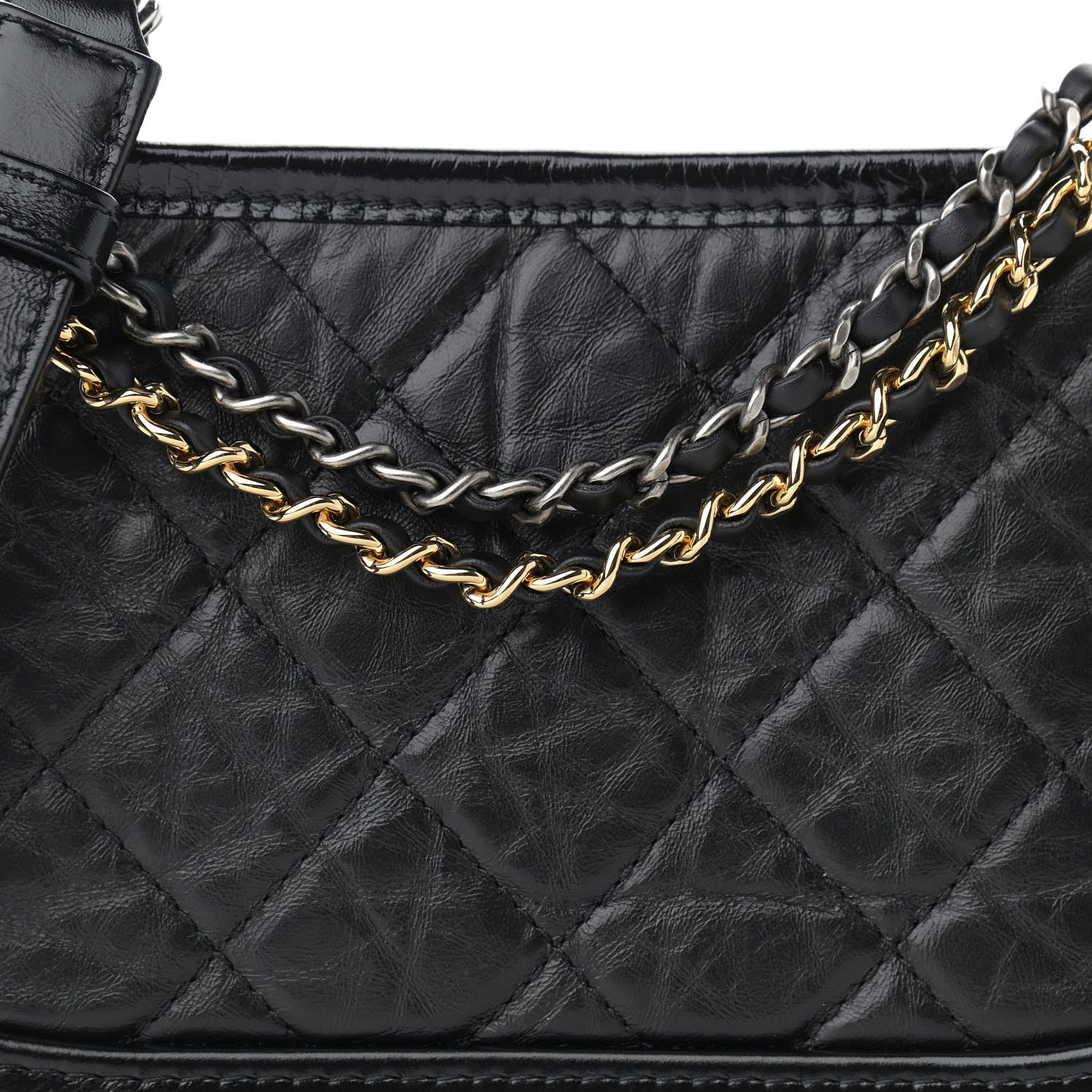 Chanel Aged Calfskin Quilted Small Gabrielle Hobo Black 8 of 11