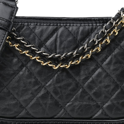 Chanel Aged Calfskin Quilted Small Gabrielle Hobo Black 8 of 11