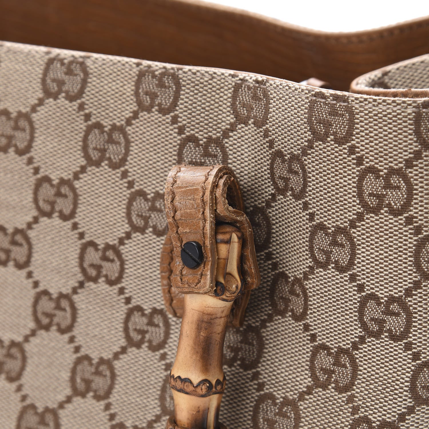 Gucci Monogram Small Bamboo Tote Brown 16 of 19