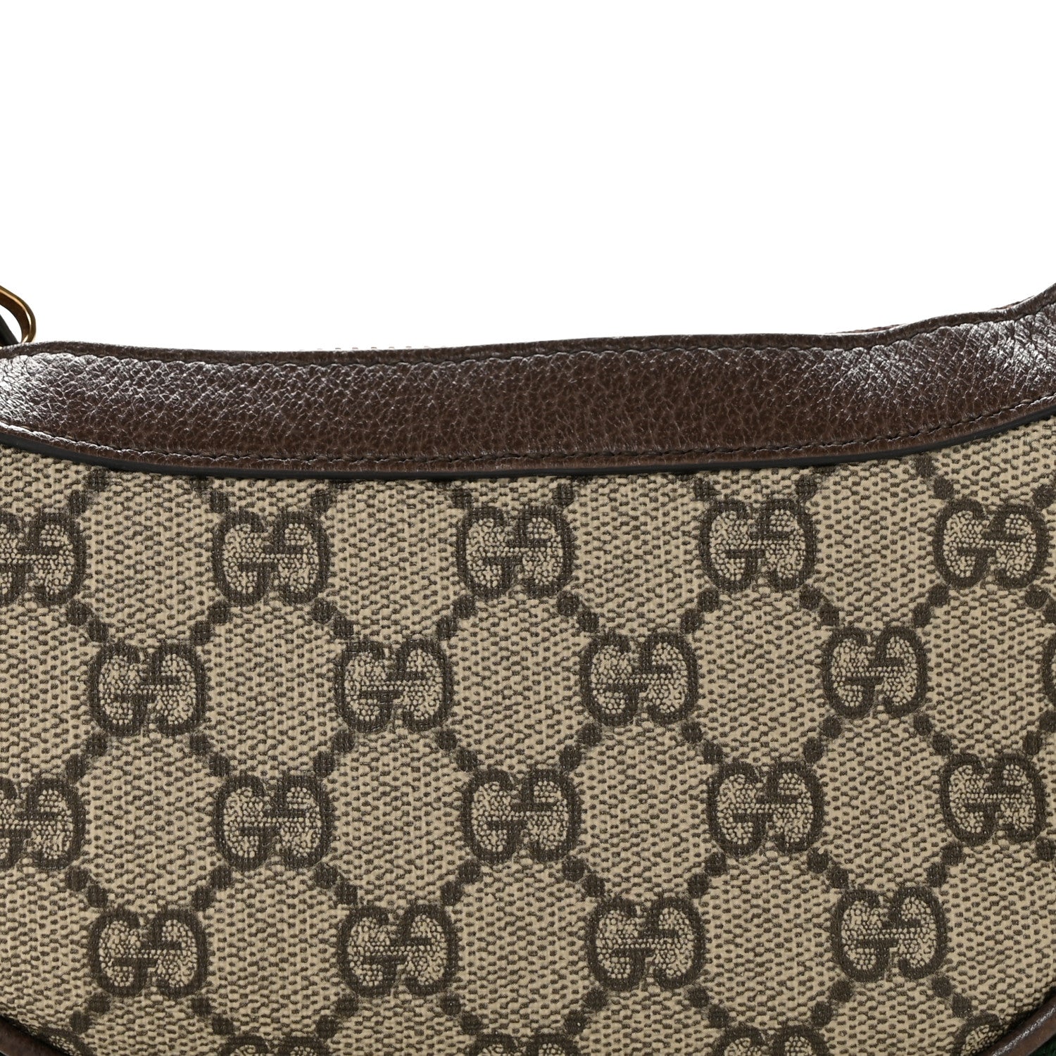 Gucci GG Supreme Monogram Textured Calfskin Web Mini Ophidia Half Moon Hobo Beige Ebony New Acero 8 of 14