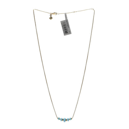 David Yurman 18K Yellow Gold Turquoise Rio Rondelle Short Station Necklace 3 of 5