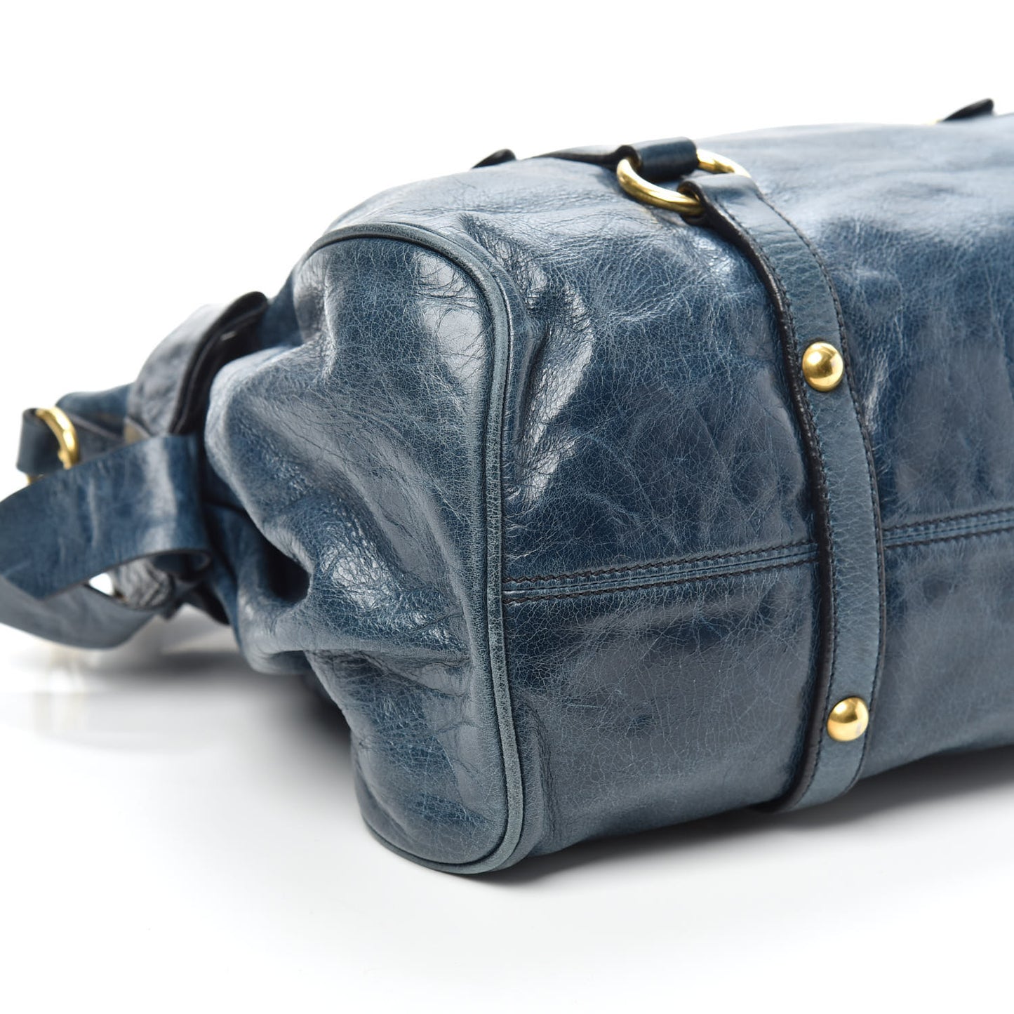 Vitello Lux Medium Bow Bag Bluette