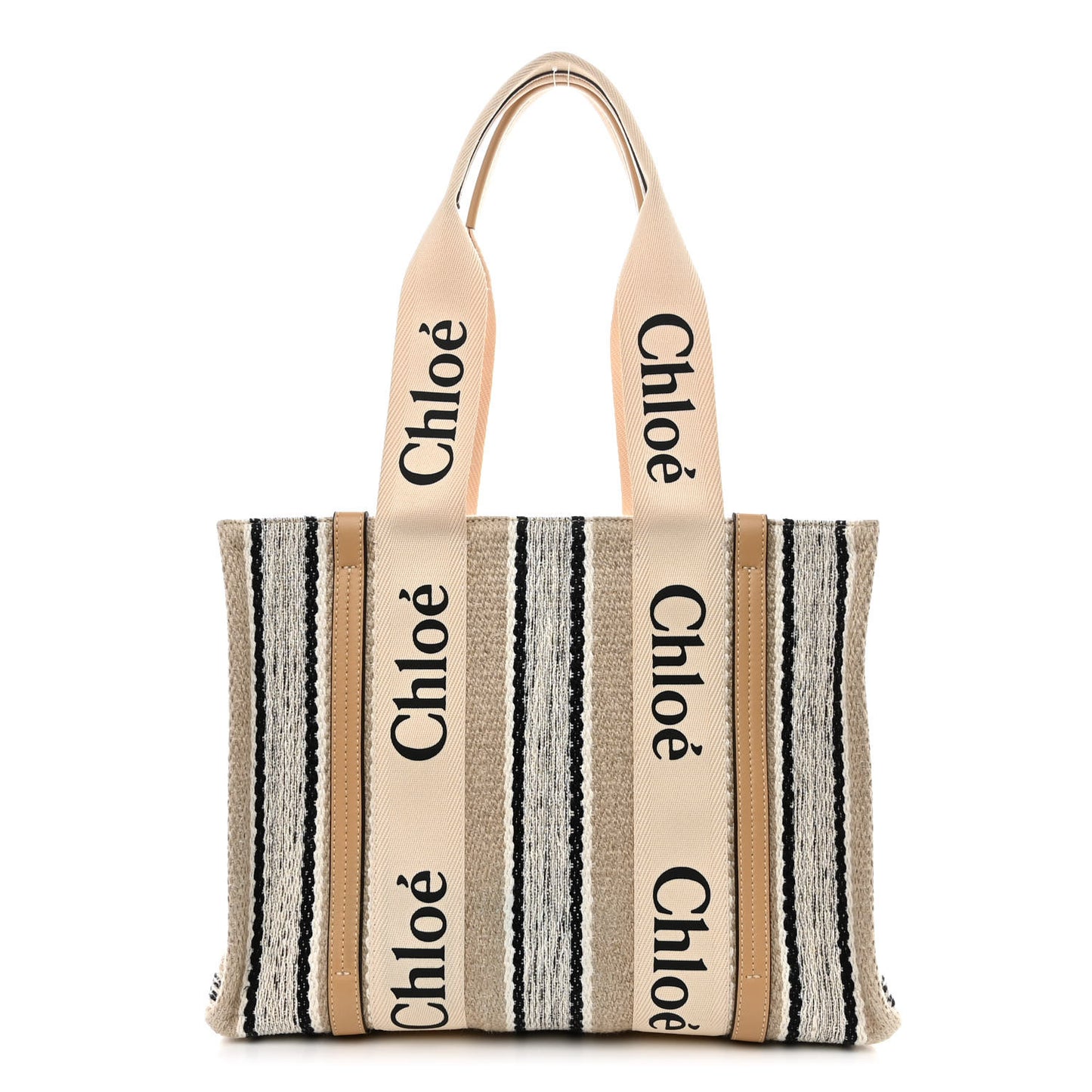 Knit Medium Woody Ribbon Tote Nude