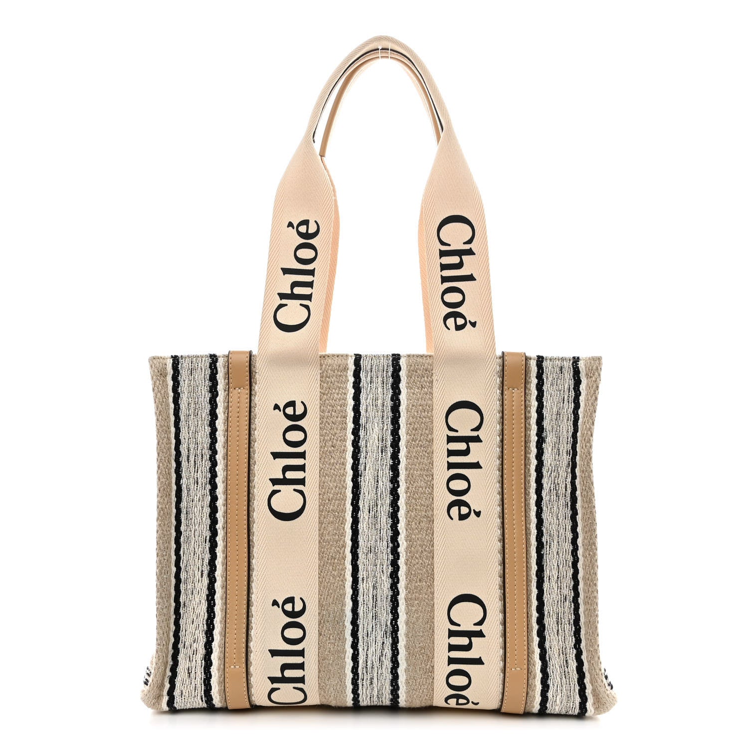 Chloe Knit Medium Woody Ribbon Tote Nude 1 of 10