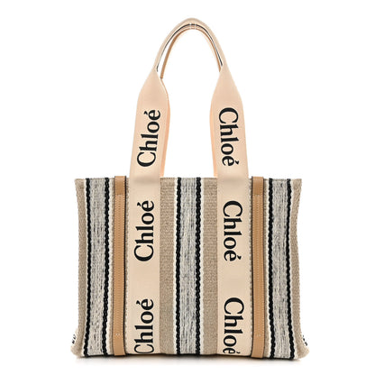 Chloe Knit Medium Woody Ribbon Tote Nude 1 of 10