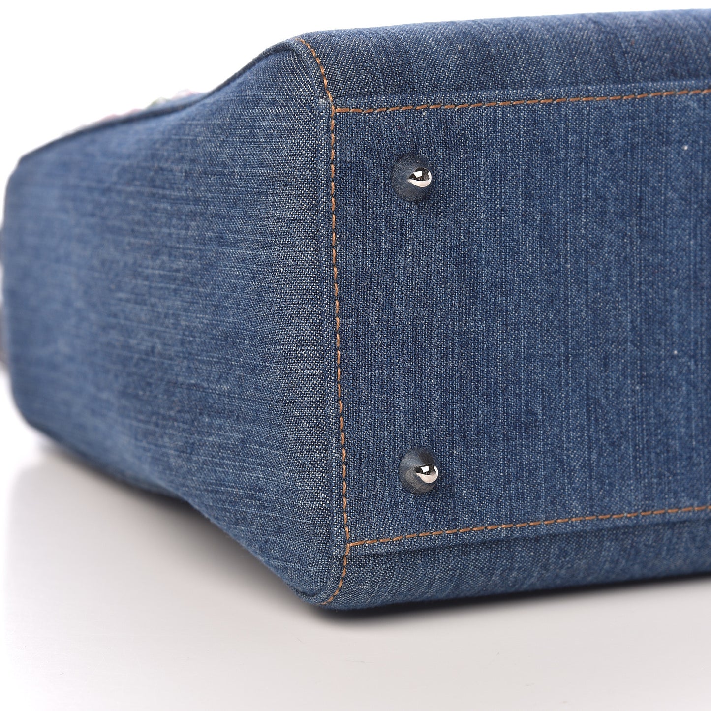 Denim Crystal Medium Lady Dior Blue