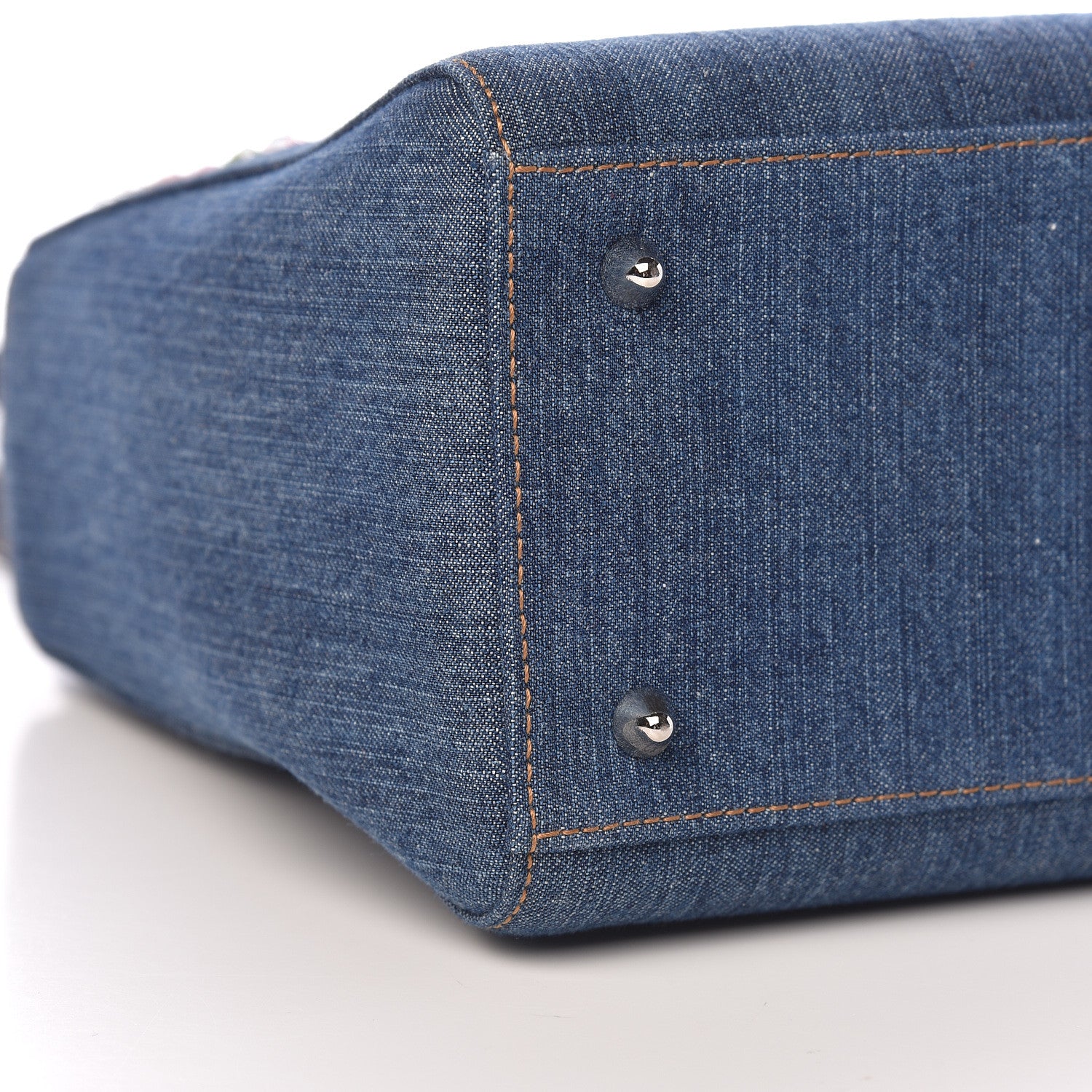 Christian Dior Denim Crystal Medium Lady Dior Blue 8 of 9