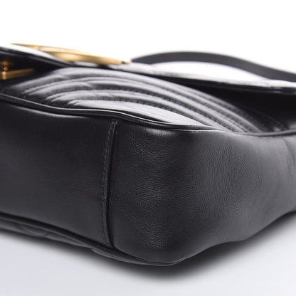Gucci Calfskin Matelasse Medium GG Marmont Shoulder Bag Black 9 of 16