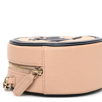 Chanel Caviar Quilted Round Filigree Crossbody Beige Black 9 of 10