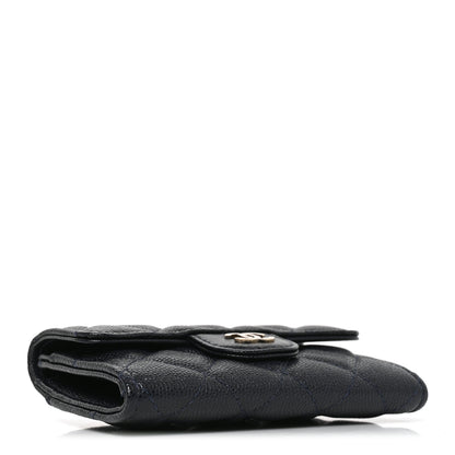 Chanel Caviar Quilted Flap Card Holder Navy Blue 4 of 9