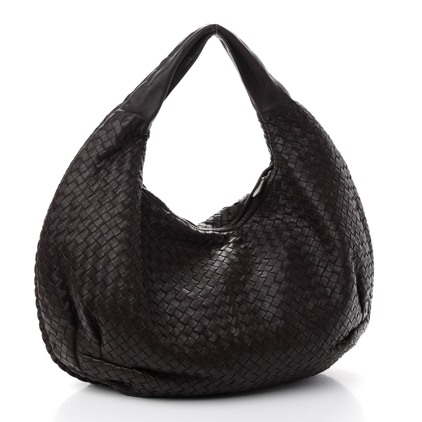 Nappa Intrecciato Large Belly Veneta Hobo Ebano