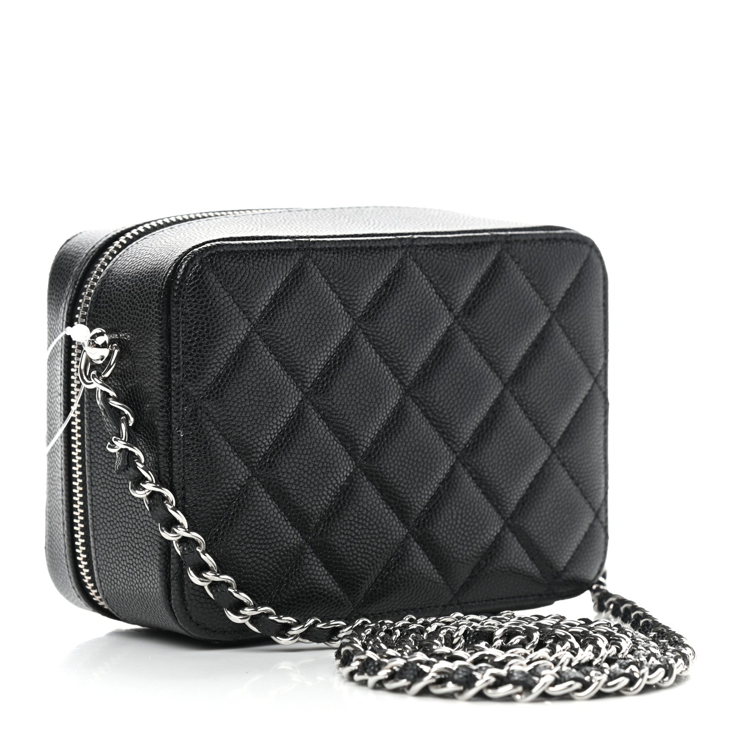 Chanel Caviar Quilted CC Vanity Case With Chain Black 3 of 9