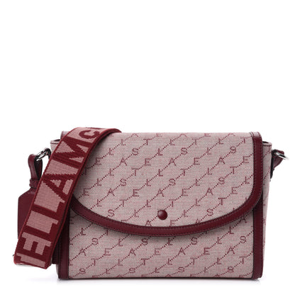 Stella McCartney Canvas Logo Crossbody Bag Burgundy 1 of 10
