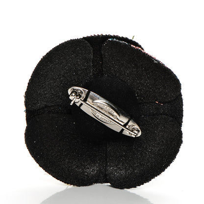 Chanel Metallic Canvas Camellia Brooch Multicolor 3 of 4