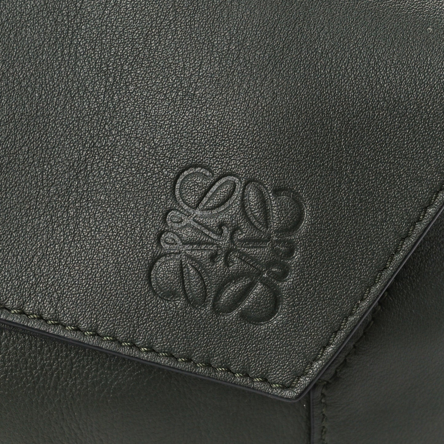 Calfskin Puzzle Hobo Army Green