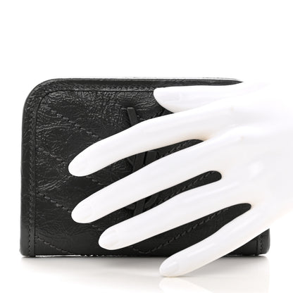 Saint Laurent Crinkled Calfskin Matelasse Monogram Niki Card Holder Black 2 of 8
