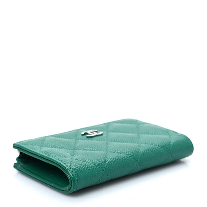 Chanel Caviar Quilted Zipped Key Holder Case Green 4 of 8