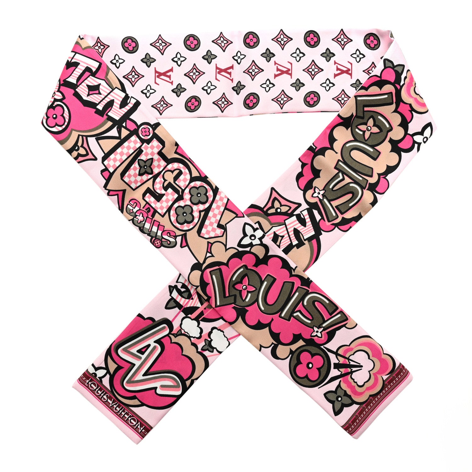 Louis Vuitton Silk Monogram Street Bandeau Rose 1 of 3