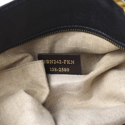 Fendi Pequin Cuoio Vegetale Shoulder Tote Tobacco Black Cuoio 6 of 13