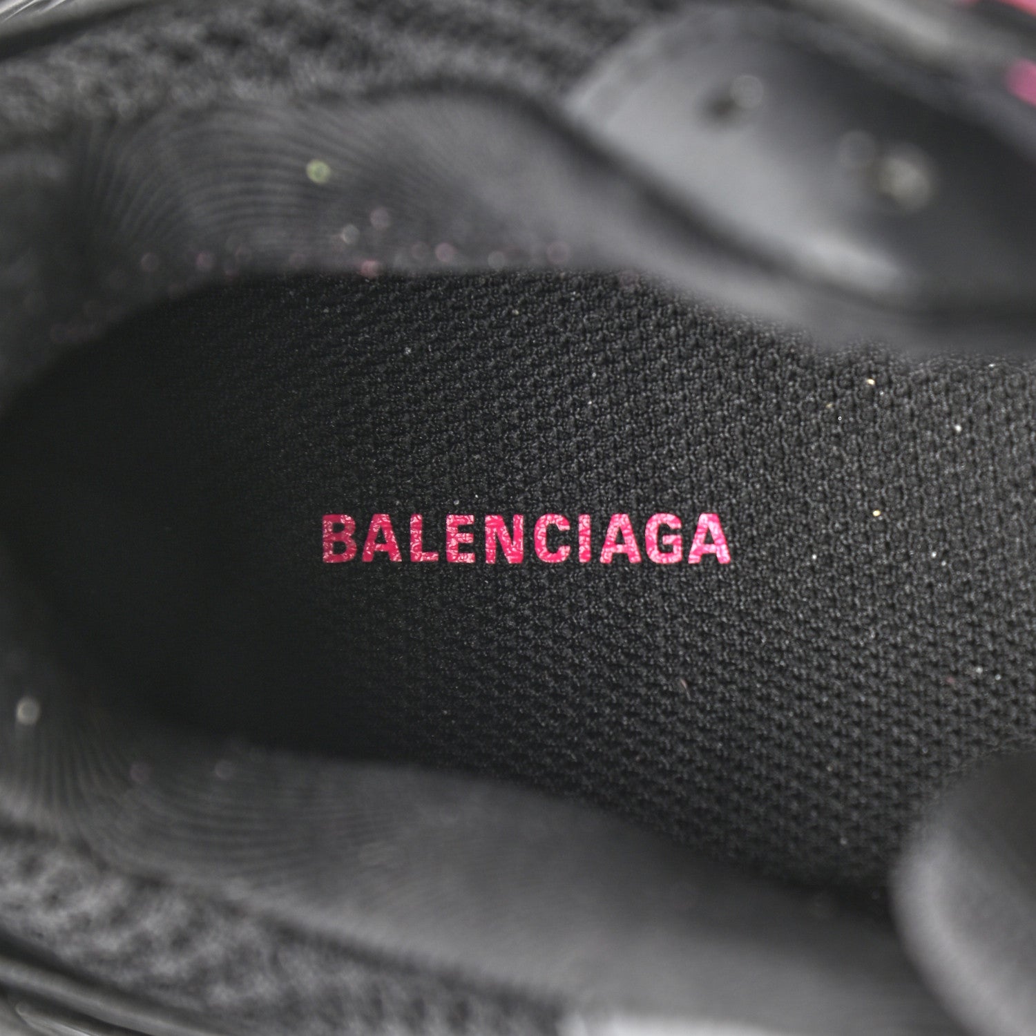 Balenciaga Mesh Rubber Bi-Color Womens Track Sneakers 39 Black Neon Pink 7 of 8