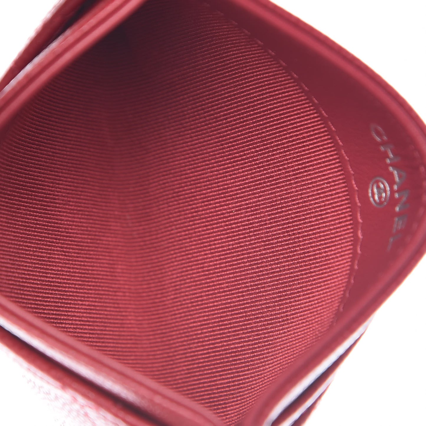 Caviar Quilted Card Holder Pink