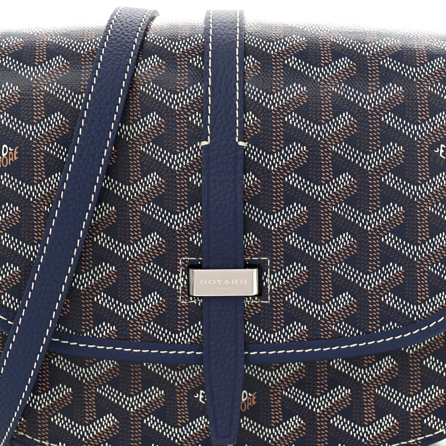Goyardine Belvedere II MM Messenger Bag Navy