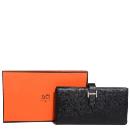 Hermes Epsom Bearn Gusset Wallet Black 5 of 12