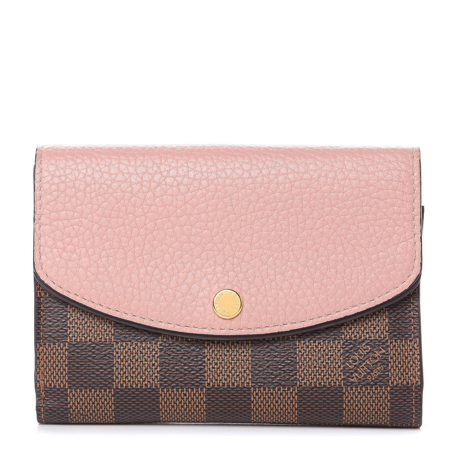 Damier Ebene Normandy Compact Wallet Rose Ballerine
