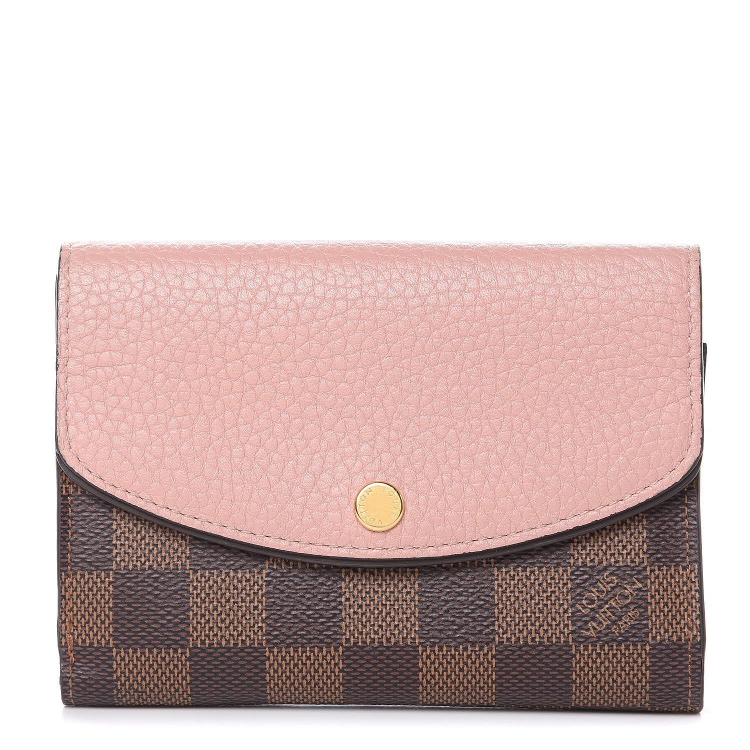 Louis Vuitton Damier Ebene Normandy Compact Wallet Rose Ballerine 1 of 9