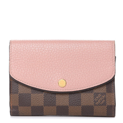 Louis Vuitton Damier Ebene Normandy Compact Wallet Rose Ballerine 1 of 9